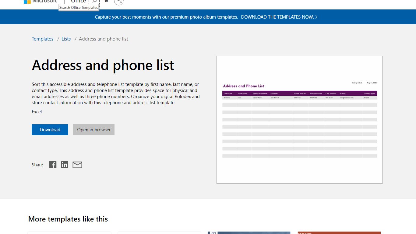 Address and phone list - templates.office.com